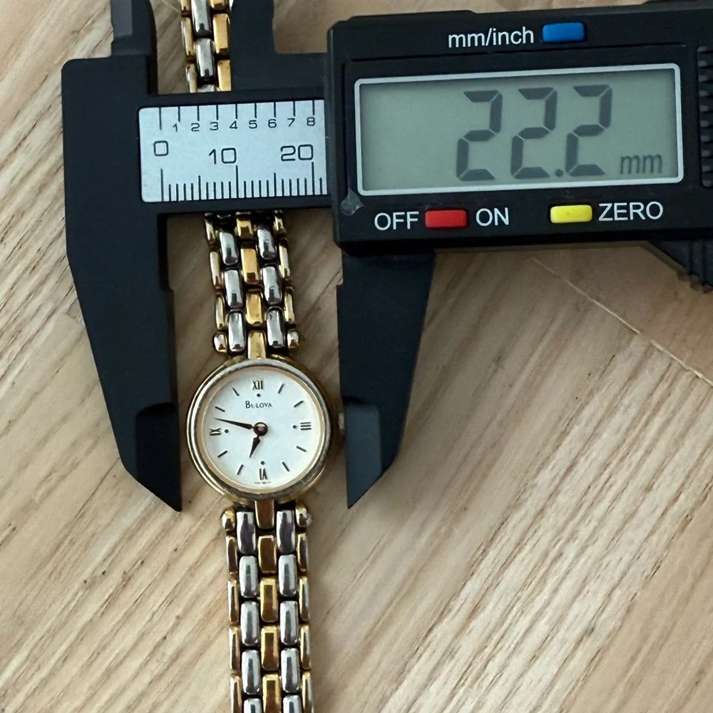 Bulova Vintage Ladies Watch Two-Tone Bracelet Pearl Dial Stainless Case New Batt